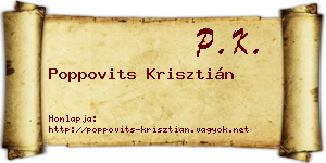 Poppovits Krisztián névjegykártya
